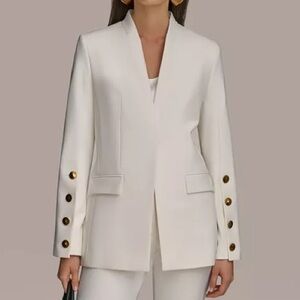 Donna Karan Women's Button Sleeve Blazer
